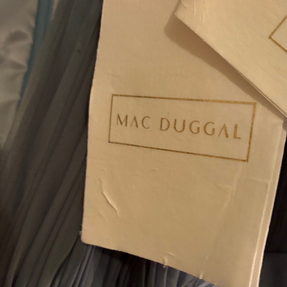 Mac Duggal Teal Maxi Dress with Slit - Picture 5 of 6